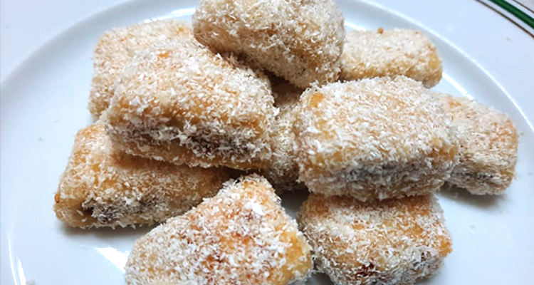 مقروض أبيض بالتمر وجوز الهند