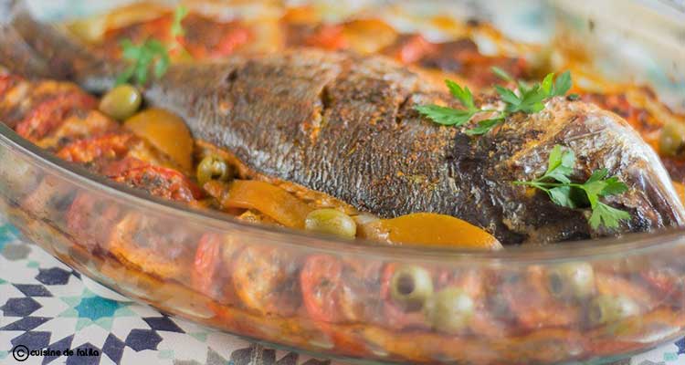 طاجين السمك والزيتون على الطريقة المغربية