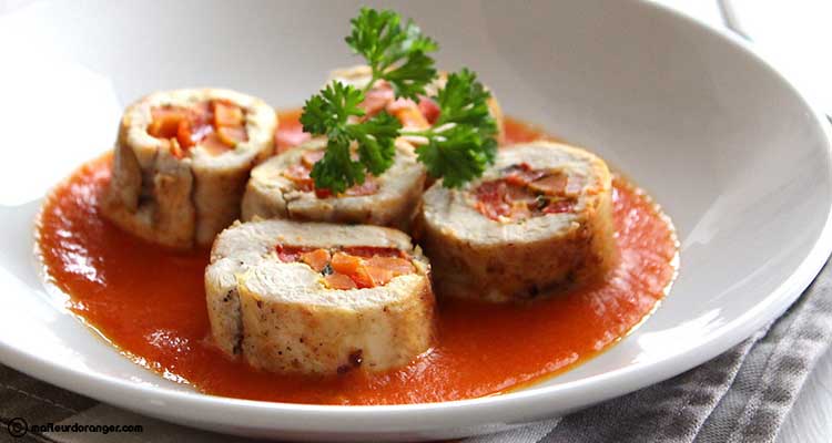 رولي دجاج بالخضر