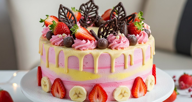 مرطبات بالفراولة والموز دون فرن