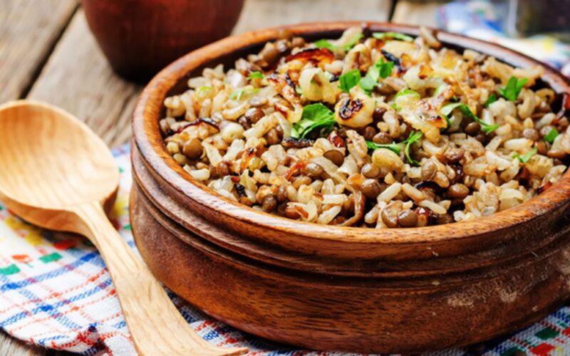 طريقة رز بالعدس