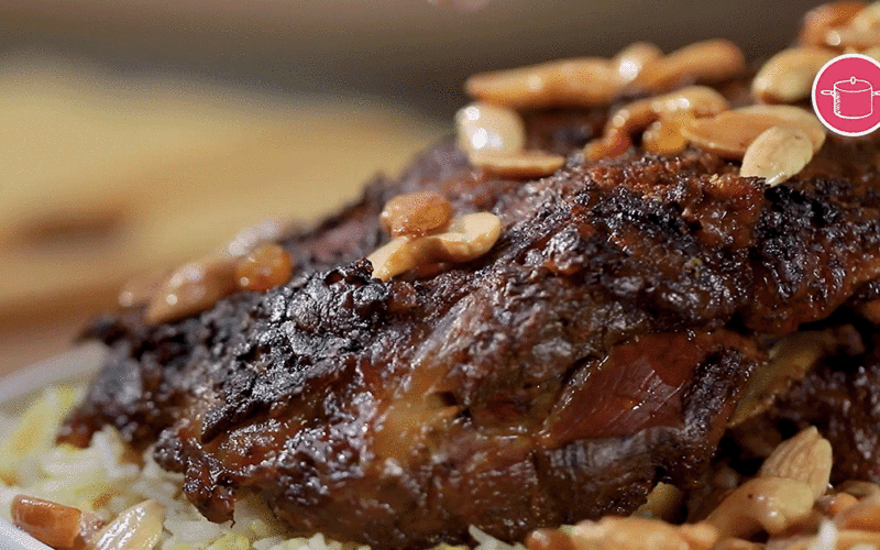 فخذ خروف مشوي بالفرن