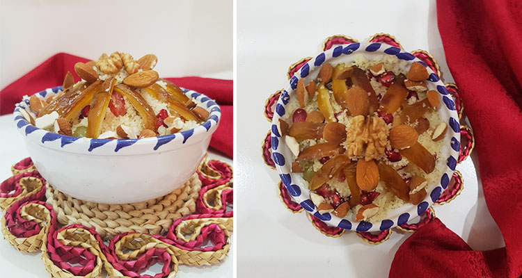 مراحل تحضير المسفوف بالرمان