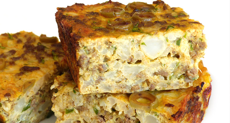 طاجين تونسي بالبروكلو واللحم المفروم – طاجين القرنبيط باللحم المفروم